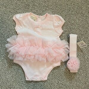 Pink Tutu Onesie with Headband